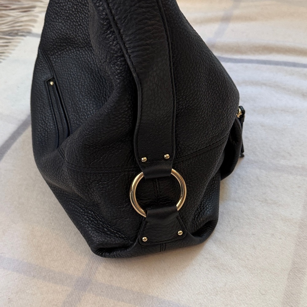 Michael Kors Black Pebbled Leather Hobo Shoulder Bag - Picture 14 of 16